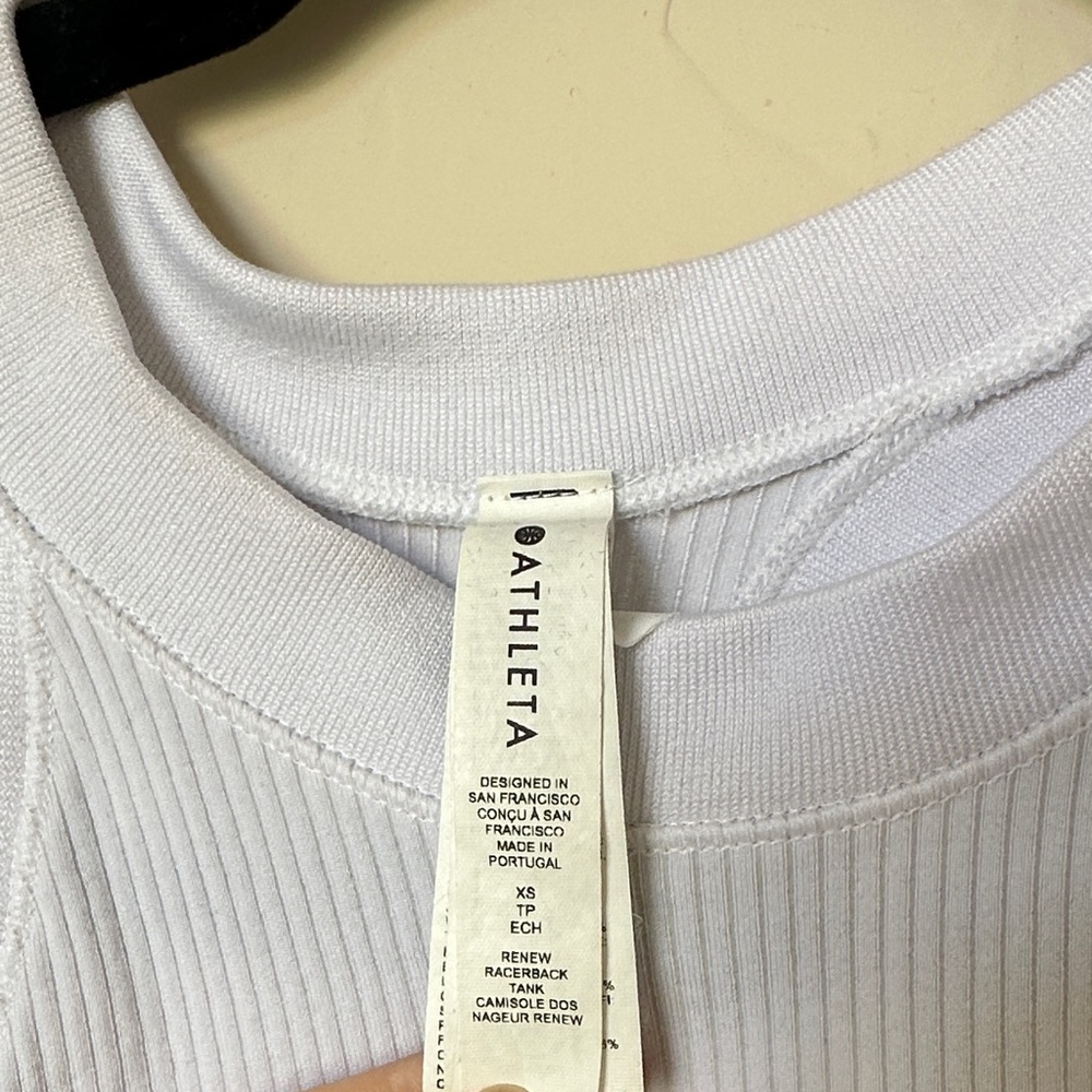 Athleta Ribbed White Tank Top - Picture 2 of 5